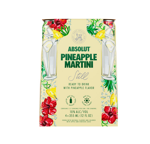 Absolut Pineapple Martini Cocktails (4pk)