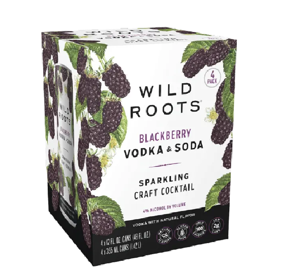 Wild Roots Blackberry Vodka Soda (4pk)