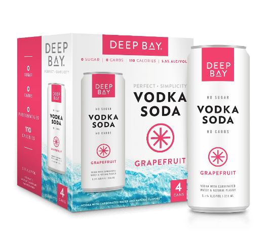 Deep Bay Vodka Soda Grapefruit Seltzer (4x355ml)