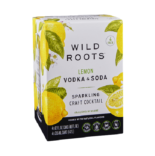 Wild Roots Lemon Vodka Soda (4pk)