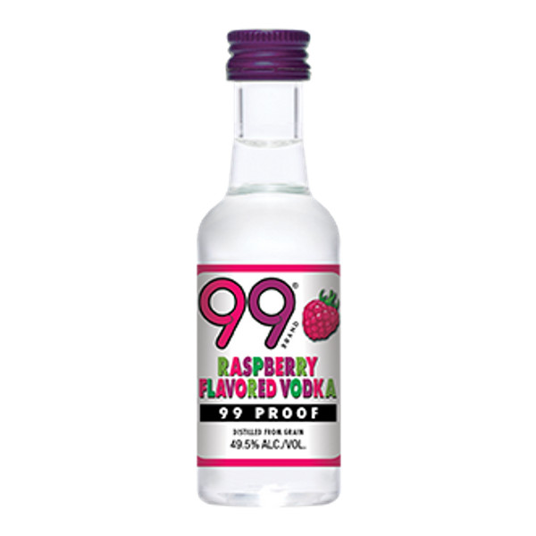 99 Brand Raspberries Flavored Vodka Liqueur (12x50ml)