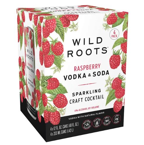 Wild Roots Raspberry Vodka Soda (4pk)