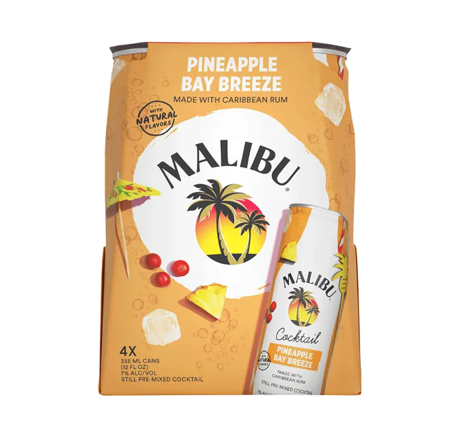 Malibu Pineapple Bay Breeze Cocktails (4pk)