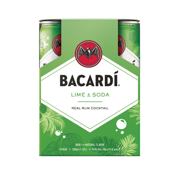 Bacardi Cocktail Lime and Soda (4pk)